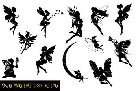 Silhouettes Fairies Graphic By Denysdigitalshop · Creative Fabrica