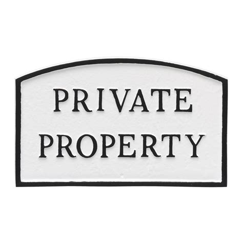6″ X 10″ Small Oval Private Property Statement Plaque Sign With 175