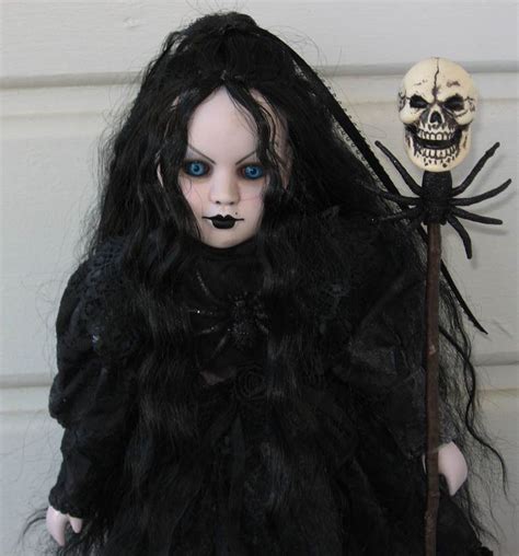 Creepy Horror Gothic Ooak Art Doll Beautiful Witch Halloween Prop L
