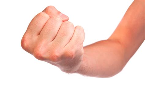 Males Hand With A Clenched Fist Isolated Stock Photo Download Image