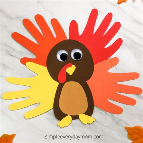 Easy Cute Turkey Handprint Craft For Kids Free Template Turkey