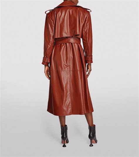 Womens Materiel Brown Faux Leather Trench Coat Harrods Countrycode