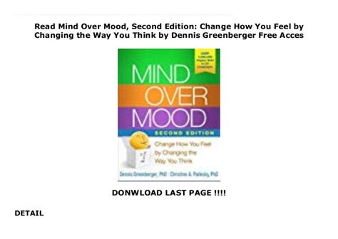 Read Mind Over Mood Second Edition Change How You Feel By Changing
