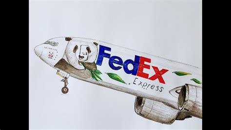 Speed Drawing Fedex Panda Expressboeing 777 Youtube