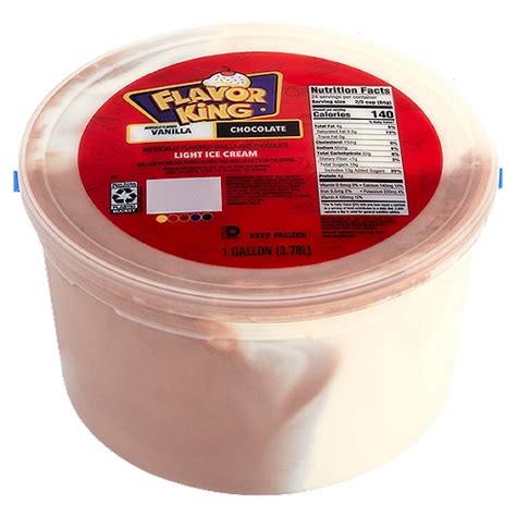 Flavor King Vanilla And Chocolate Light Ice Cream 1 Gallon