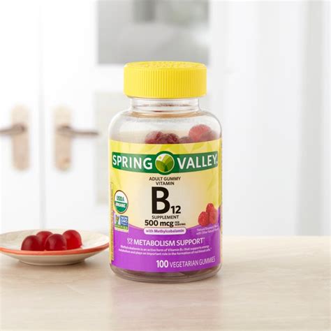 Spring Valley Organic Vegetarian Vitamin B12 Gummies 500 Mcg 100 Ct