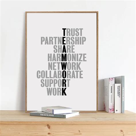 Teamwork Motivational Quotes Canvas Art Print Office Poster