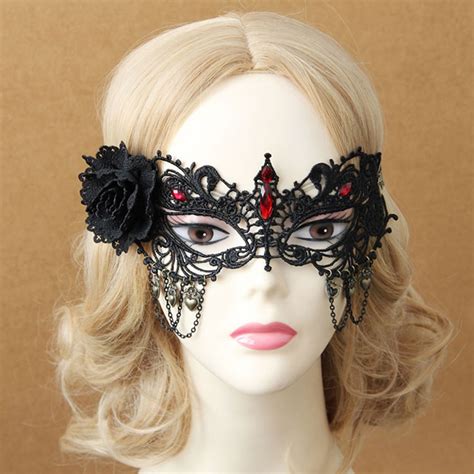 New Gothic Dancing Party Mask Women Sexy Masquerade Floral Masks Black Rose Catwoman Halloween
