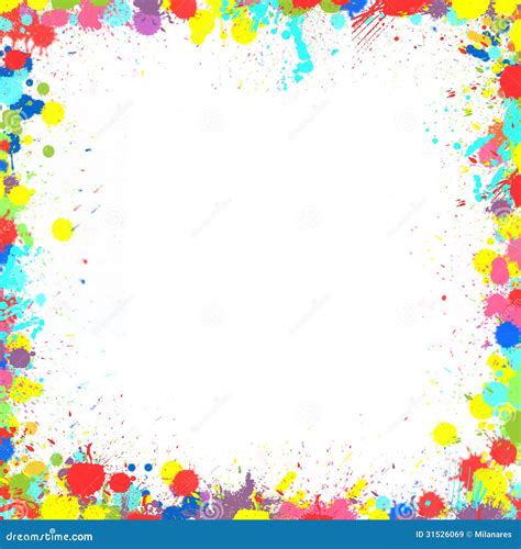 Colorful Inky Splash Frame Border Stock Illustration Illustration Of