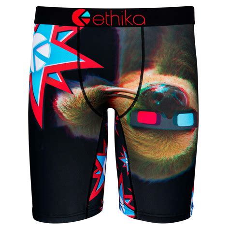 Ethika The Staple Sloth Sighted 3d Boxer Briefs Red Blue Merch2rock