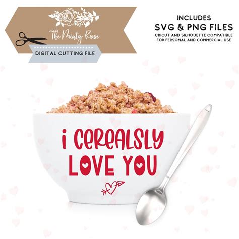 I Cerealsly Love You Svg Cereal Valentines Svg Valentines | Etsy