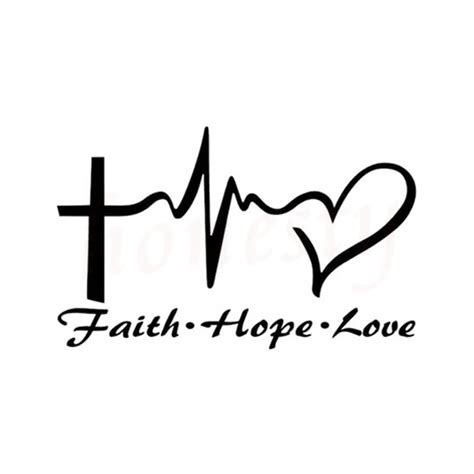 Hope Love Faith Prayer Car Sticker Wall Home Glass Window Door Laptop