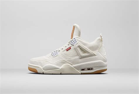 Levis X Air Jordan 4 Gs White Denim Sneakerb0b Releases