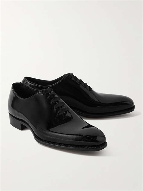 George Cleverley Merlin Whole Cut Patent Leather Oxford Shoes For Men