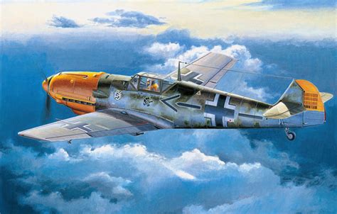 Wallpaper War Art Painting Aviation Ww2 Messerschmitt Bf 109