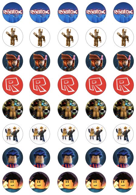 Roblox edible cake topper birthday party decoration round. Roblox 40x3cm Edible Cupcake Image Toppers