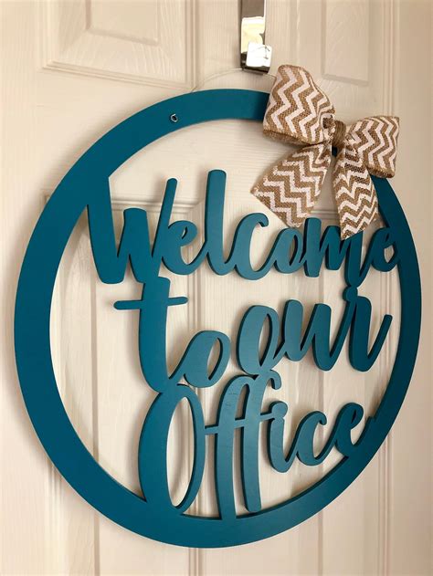 Office Door Hanger Office Welcome Sign Welcome Sign For Etsy