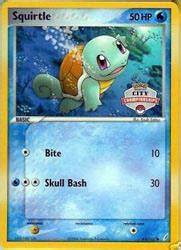 It evolves into delta wartortle starting at level 16, which evolves into delta blastoise starting at level 36. Squirtle 63/100 City Championships - Pokemon Promo Cards