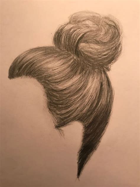 Drawing Hair Bun Knot Realistic Pencil Haar Knot Potlood Tekenen