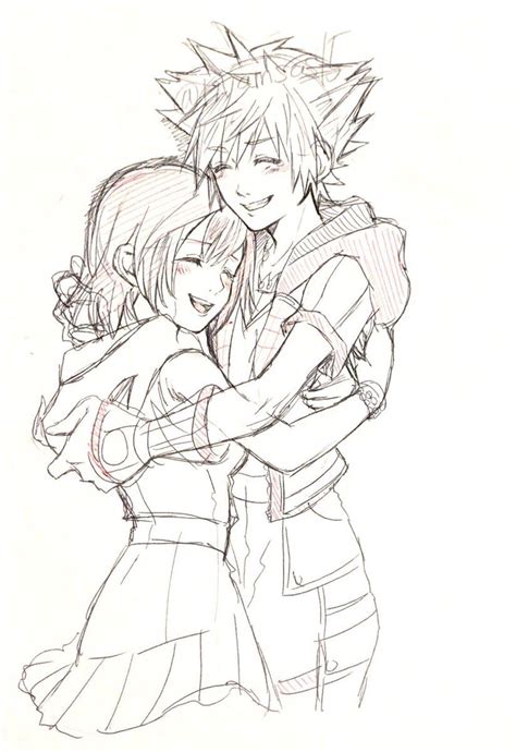 Kairi Kingdom Hearts Kingdom Hearts Fanart Sora And Kairi Kh 3 Best Rpg Heart Sketch Heart