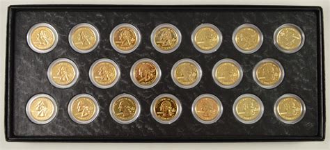 historic coin collection 20 gold plated 1999 2005 state quarters nicely packed us coins