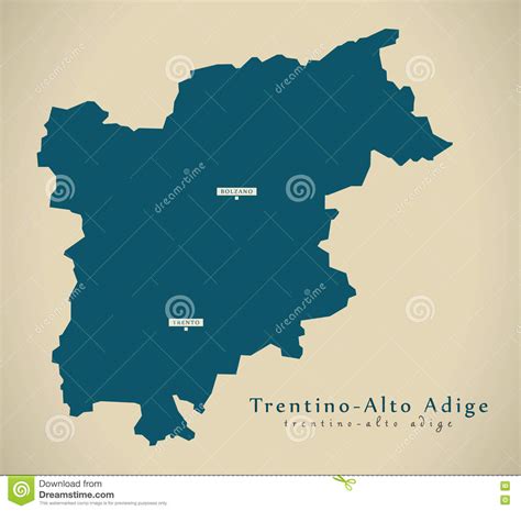 Modern Map Trentino Alto Adige It Italy Stock Illustration