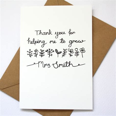 Thank You Teacher Personalised Card Folksy