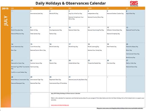 June Daily Holidays And Observances Printable Calendar Sands Blog