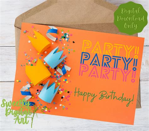 Printable Birthday Card Happy Birthday Instant Download Download And