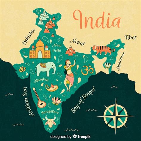 India Map Detailed Map Of India Stock Vector Illustration Of Vrogue