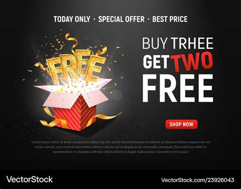 Buy 3 Get 2 Free Ad Special Royalty Free Vector Image