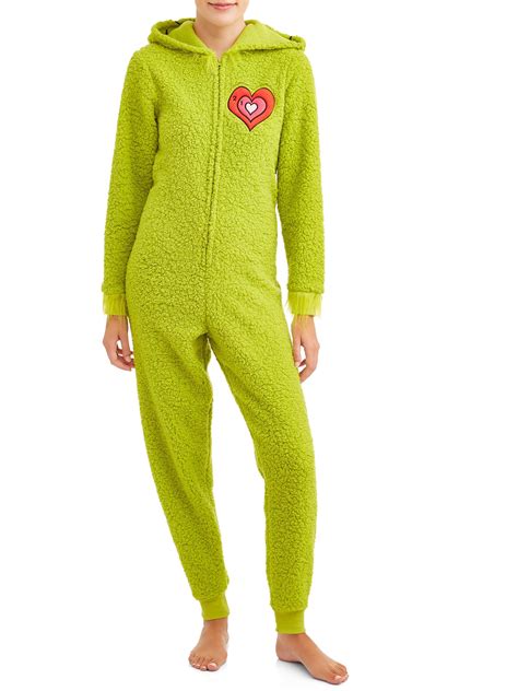 Dr Seuss The Grinch Union Suit X Sleepwear Costume One Piece Pajamas
