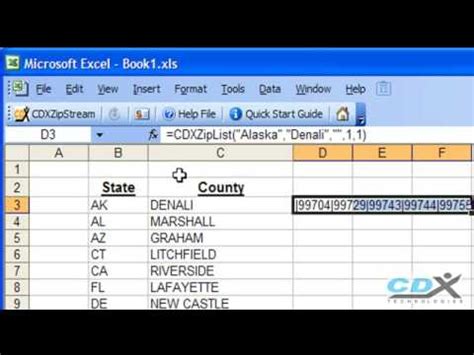 What is my zip code? Zip Code List in Microsoft Excel - YouTube