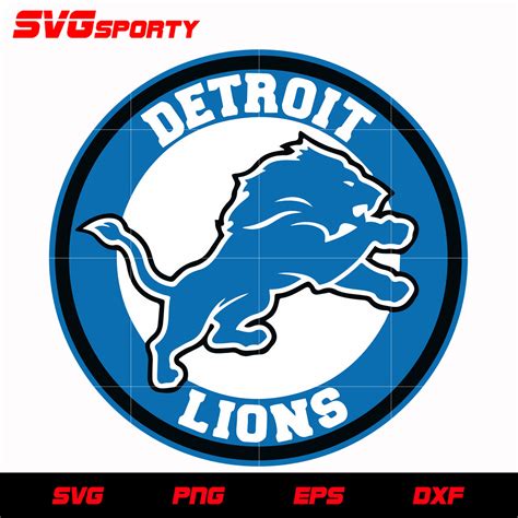 Detroit Lions Circle Logo Svg Nfl Svg Eps Dxf Png Digital File