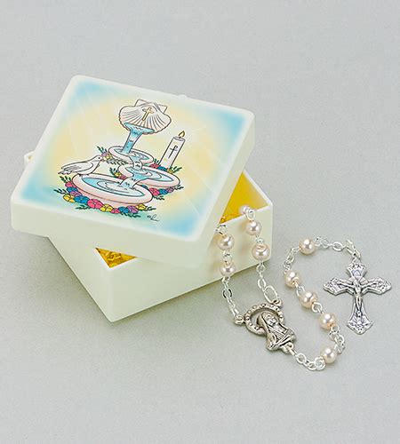 Baptism Wood Box With Pearl Rosary 3341115 Home