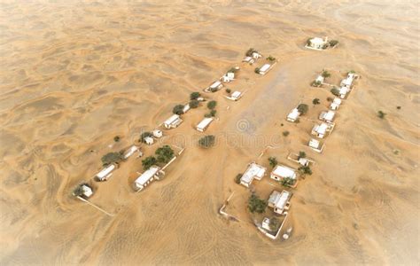 Aerial View Of An Old Abandoned Village In A Desert Stock Image Image