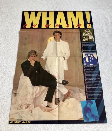 Wham 1984 George Michael Poster Melody Maker Magazine 1980s Vintage