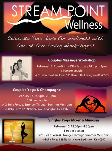 Valentines Weekend Workshops With Stream Point Wellness Stream