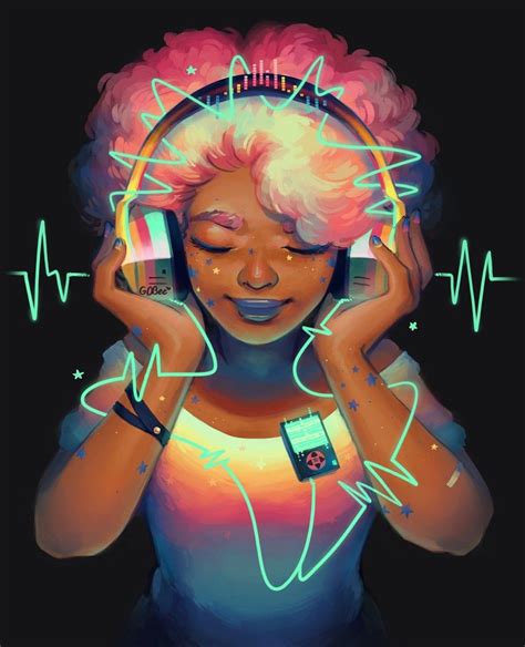 music by geneva b black girl magic art black girl art girl with headphones
