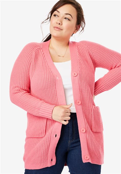 Queenstown Button Wrap Sweater Cardigan Plus Size For Women Plus Size