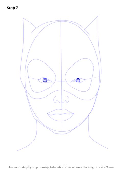 Learn How To Draw Catwoman Face Catwoman Step By Step Drawing Tutorials