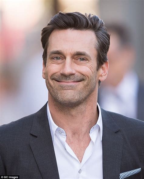 Mad Mens Jon Hamm In A Black Two Piece Suit For Jimmy Kimmel Live Appearance Daily Mail Online
