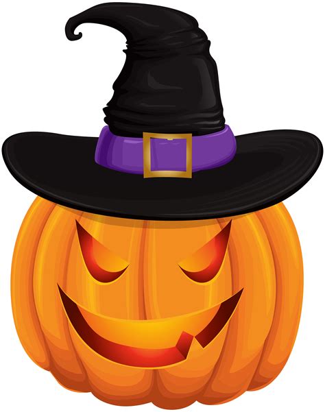 Jack O Lantern Halloween Clip Art Halloween Pumpkin With Witch Hat