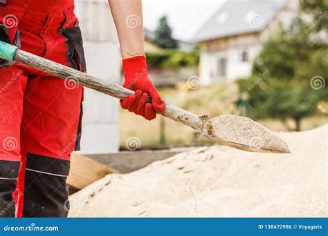 Person Using Shovel On Construction Site Stock Photo Image Of Person