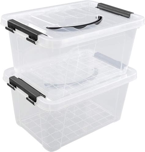 Readsky 5 Litre Plastic Clear Storage Bins 2 Packs