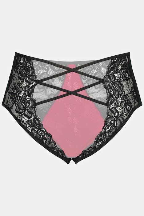 High Waisted Crotchless Lace Briefs Panties Lingerie