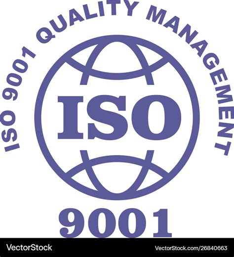 Iso 9001 Stamp Sign Quality Management Systems Vector Image