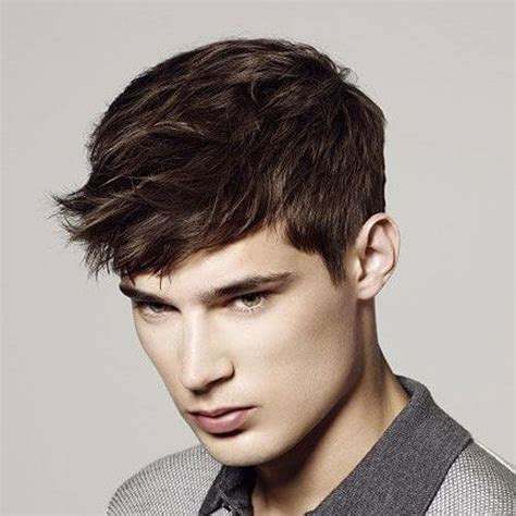 Her hair is cut fairly blunt, then styled to curve just slightly under on the ends, with lots of texture throughout. 50 Cool Hairstyles for Men with Straight Hair - Men ...