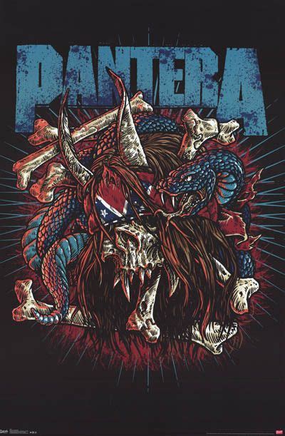 Pantera Band Artwork Pantera Rocker Skull Band Art Phil Anselmo 22x34