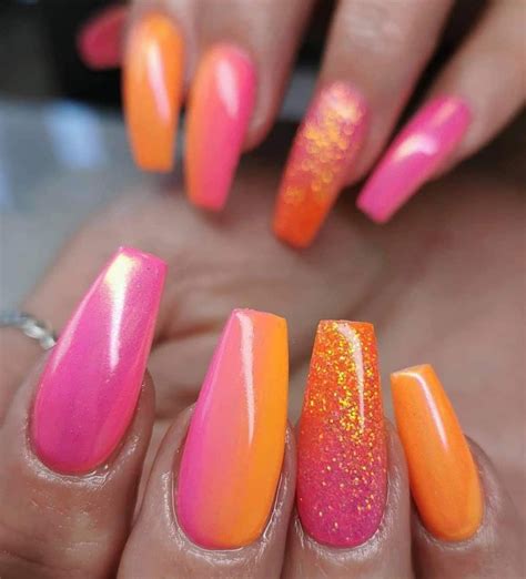 Pin By Jenifer Williams On Nails Neon Glitter Nails Ombre Acrylic